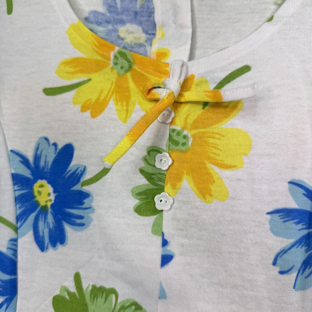 Vintage Pennylane Romper Womens Large Floral Button Bow 90s Daisy Retro NEW - Picture 5 of 13